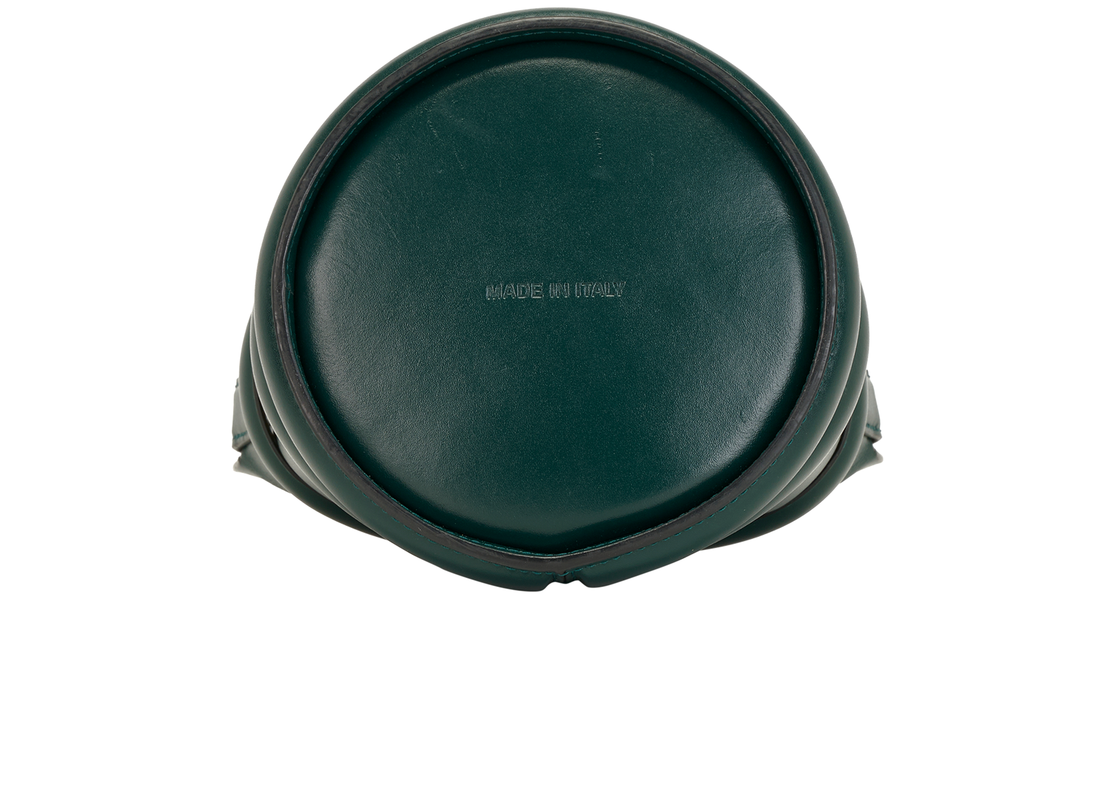 The Curve Bucket Bag, &pound;350, Handbags, Green, Leather, Top view